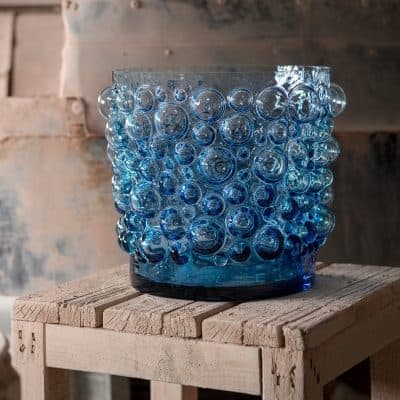 Ebba Vas/Kruka TS303 Stålblå Stor H22,5cm Från Reijmyre Design Thomas Sandell