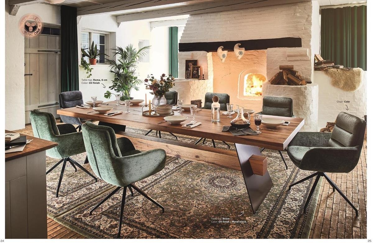 Matbord Rustic Ek Massiv 6cm (3*3cm) med Beam-Ben från Bodahl "Byggbart" 180/300cm*100/110cm - Bild 21