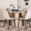 MATGRUPP POLAR & OLIVIA 4st Matstolar Beige + 1st Matbord White Wash Runt 110cm från Venture design - Bild 8