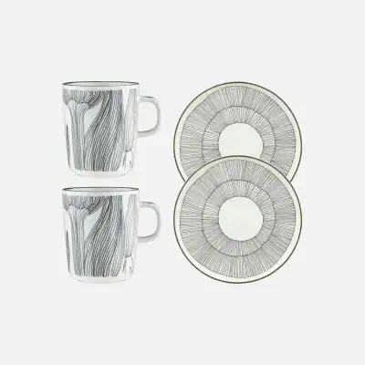 Oiva / Kukat Puhkeavat Frukostset 4 Delar, Färg 196 Från Marimekko