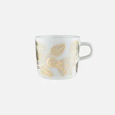 Oiva / Tiara Kaffekopp 2 dl Vit, Guld Färg 120 Från Marimekko