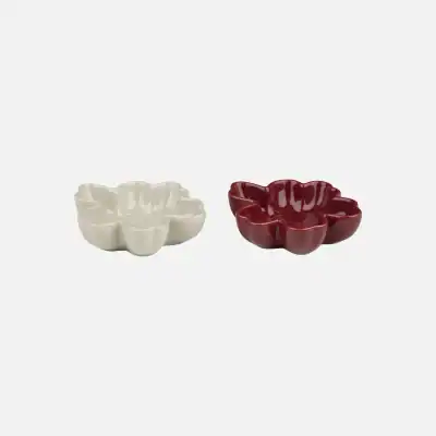 Unikko Skålar 2-Pack burgundy, stoneware 11*11cm Färg 380 Från Marimekko