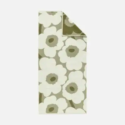 Unikko Badhandduk 70x150 cm Green umber, Cream Färg 618 Från Marimekko