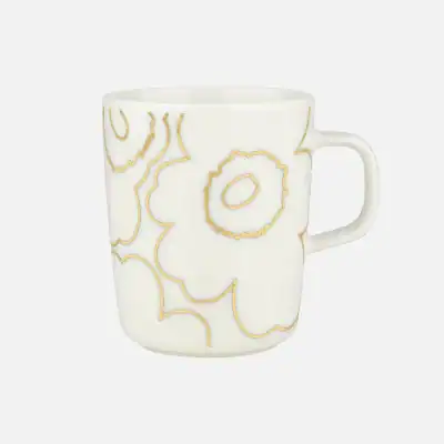 Oiva / Piirto Unikko Mug 2,5 dl Vit, Guld Färg 120 Från Marimekko
