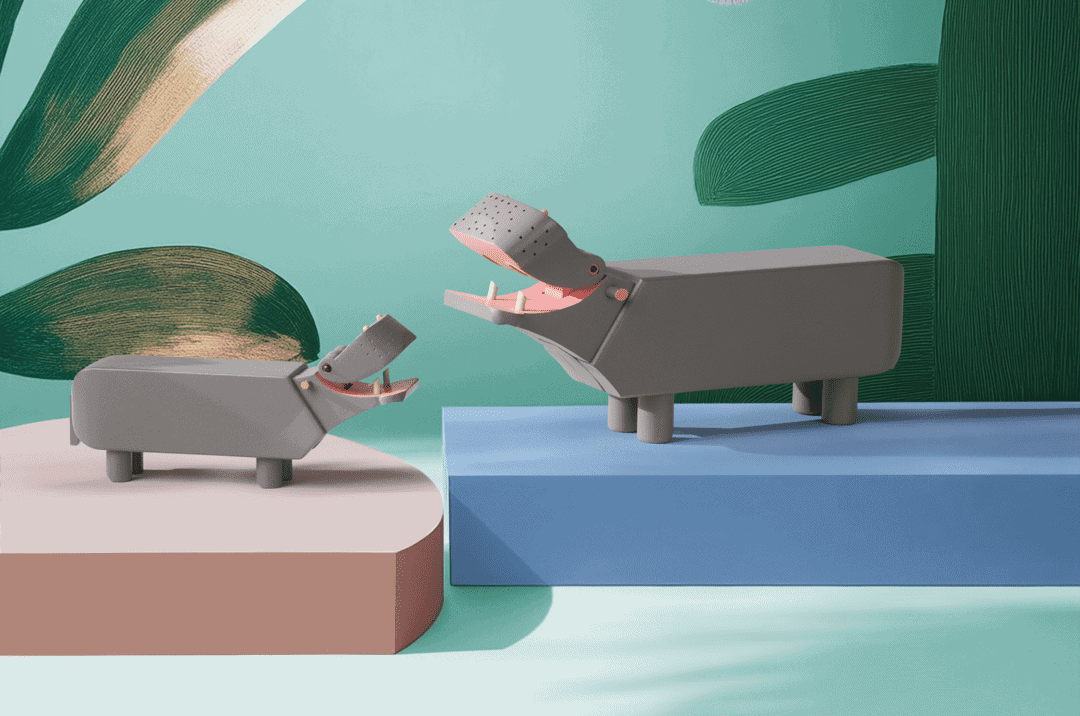 FLODHÄST Grå H9cm jubileumsutgåva KAY BOJESEN - Bild 4