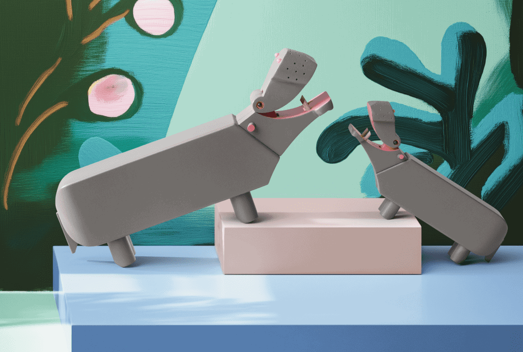 FLODHÄST Grå H9cm jubileumsutgåva KAY BOJESEN - Bild 2