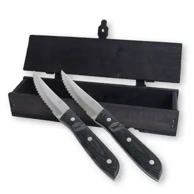 Old Farmer Micarta Steakkniv XL 23,5 cm 2 st Svart/Stål Från Gense Design:Bent Severin