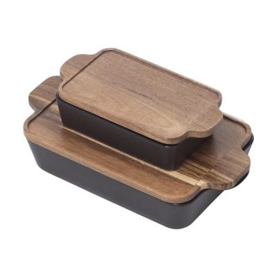 Gratängformar 2-pack Blacksmith Stengods med trälock från Orrefors Jernverk