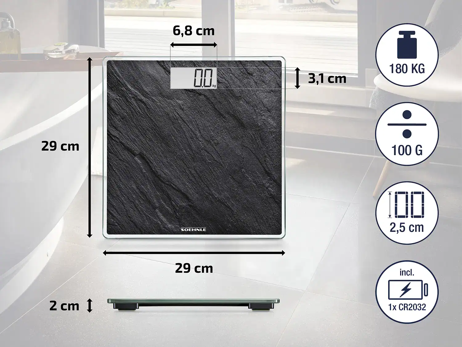 Style Sense Compact 300 Personvåg Skiffergrå från Soehnle - Bild 6