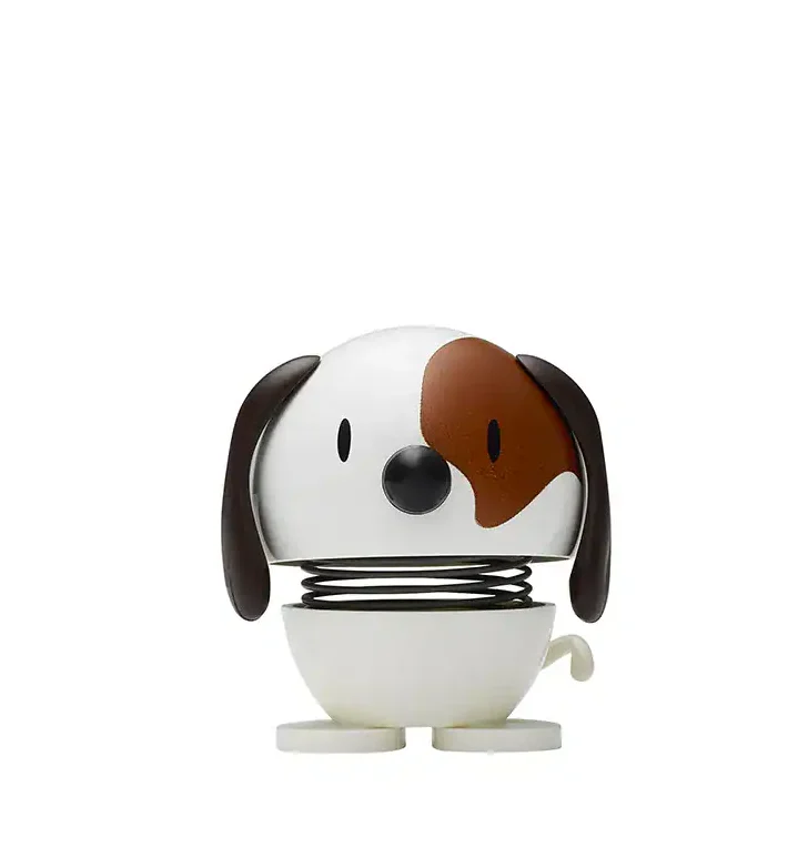 Dog Bumble White Small Höjd 6cm Hoptimist