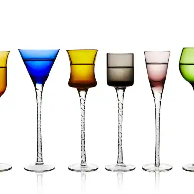 London Snapsglas 6-pack 18cm färg från Lyngby Glas