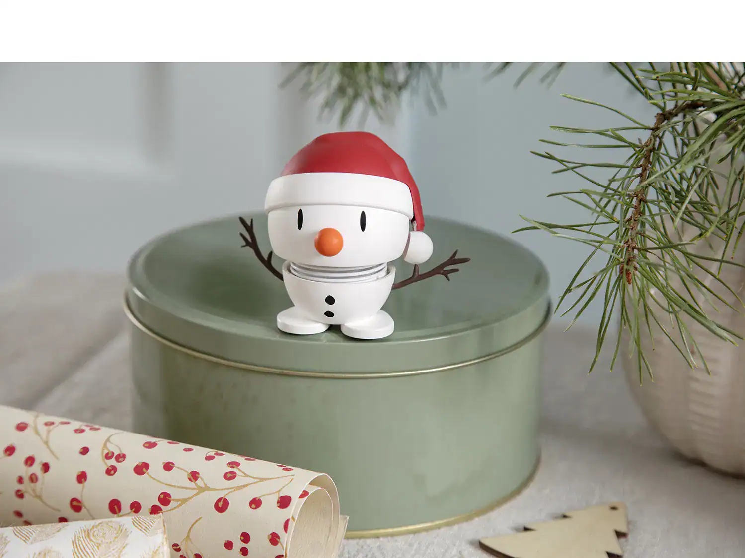 Santa Snowman Soft Bumble White Small Höjd 6cm Hoptimist - Bild 5
