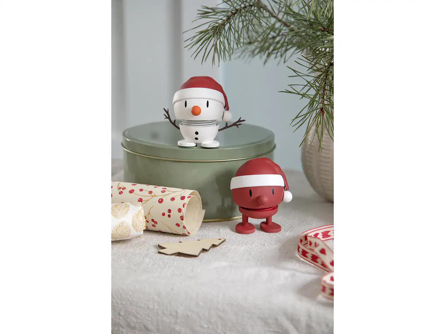 Santa Snowman Soft Bumble White Small Höjd 6cm Hoptimist - Bild 3