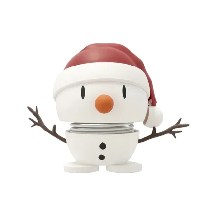 Santa Snowman Soft Bumble White Small Höjd 6cm Hoptimist