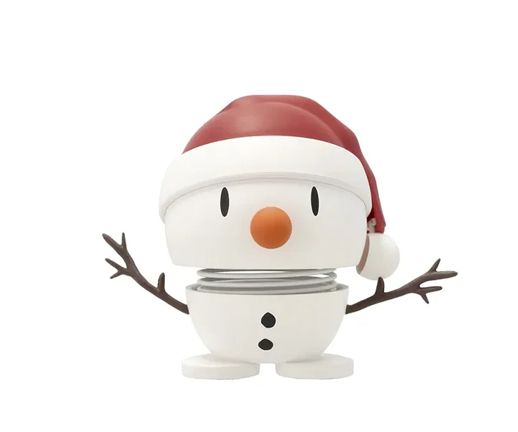 Santa Snowman Soft Bumble White Small Höjd 6cm Hoptimist