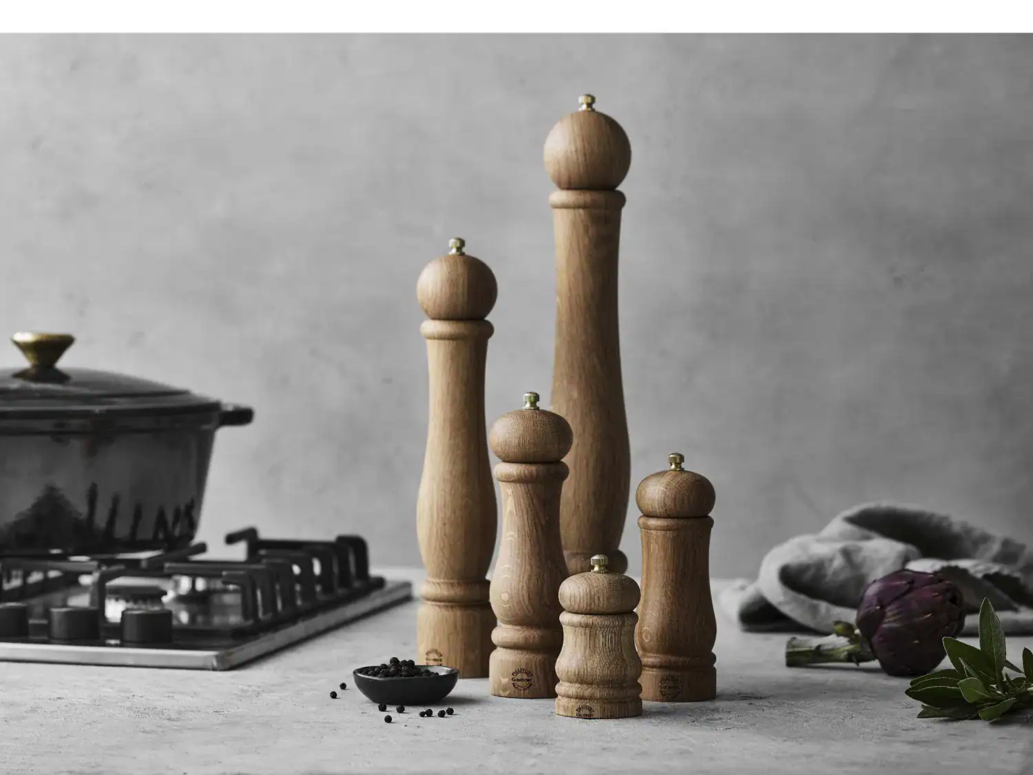 Douron Kvarn Salt eller Peppar, Ek Natur H30cm från Pillivuyt Gourmet - Bild 2