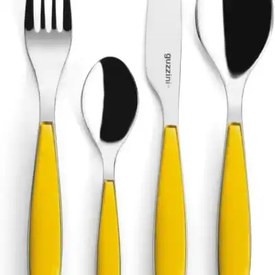 Feeling Bestickset 24-delar Gul/Rostfrittstål från Guzzini Designer : Robin Levien