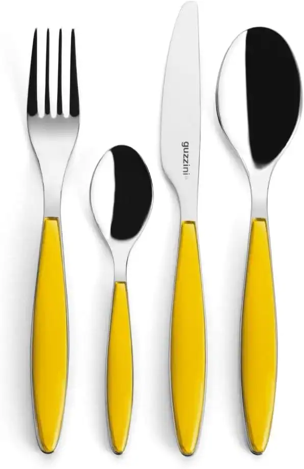 Feeling Bestickset 24-delar Gul/Rostfrittstål från Guzzini Designer : Robin Levien