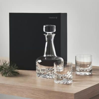 Erik Set 3-delar, karaff 78cl & 2st double old fashioned glas 34cl , Orrefors Glasbruk  design Olle Alberius