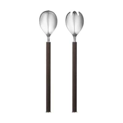 BERNADOTTE Sallad Bestick set Rökt Ek 2-delar 29,2cm Design av Sigvard Bernadotte Georg Jensen