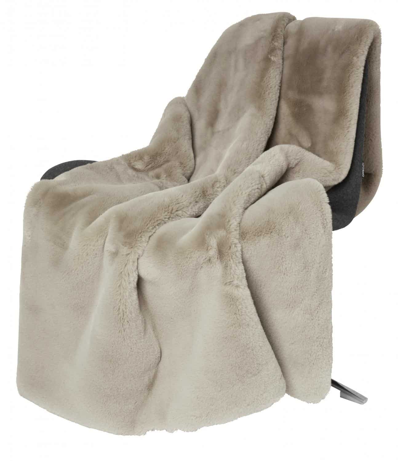 Fluffy Blanket Taupe 180*120cm från Skinnwille