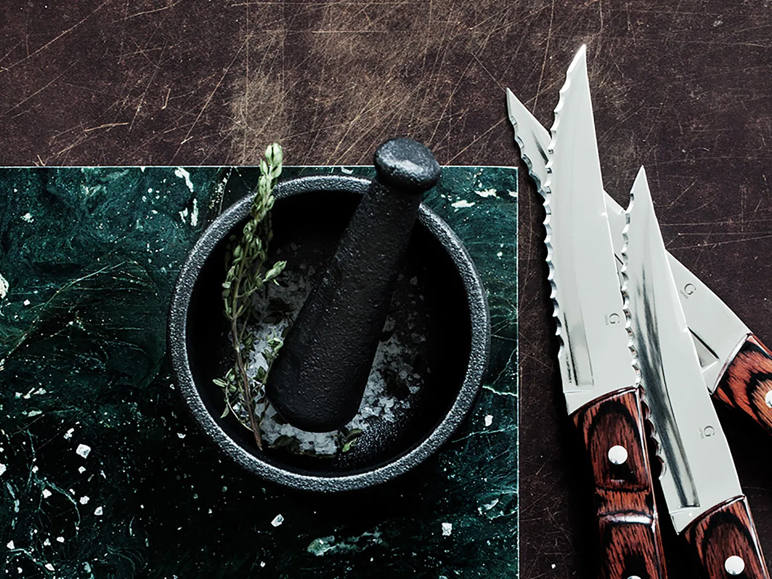 Old Farmer Classic Steakkniv XL 4-Pack 23,5 cm Trä/Stål Brun Ädelträ Från Gense - Bild 6