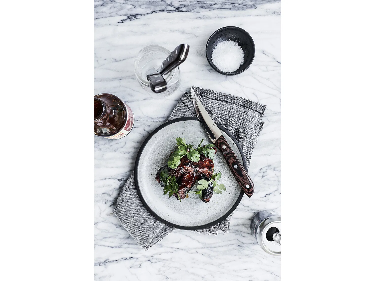 Old Farmer Classic Steakkniv XL 4-Pack 23,5 cm Trä/Stål Brun Ädelträ Från Gense - Bild 5