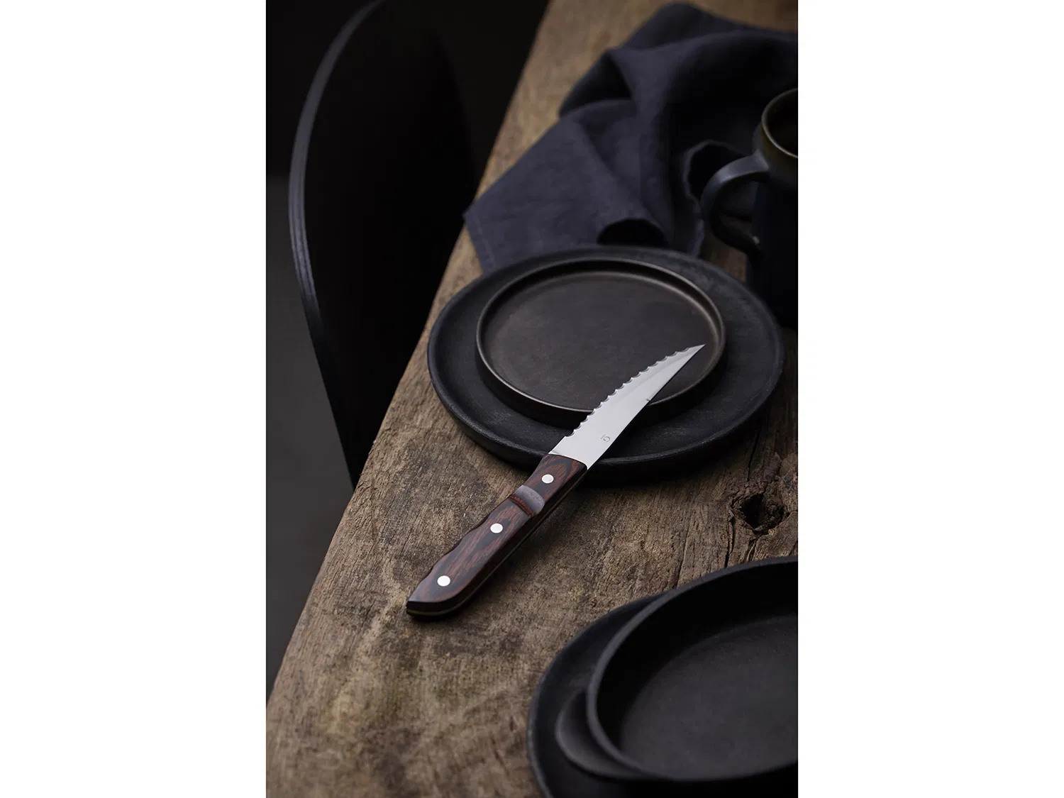 Old Farmer Classic Steakkniv XL 4-Pack 23,5 cm Trä/Stål Brun Ädelträ Från Gense - Bild 3