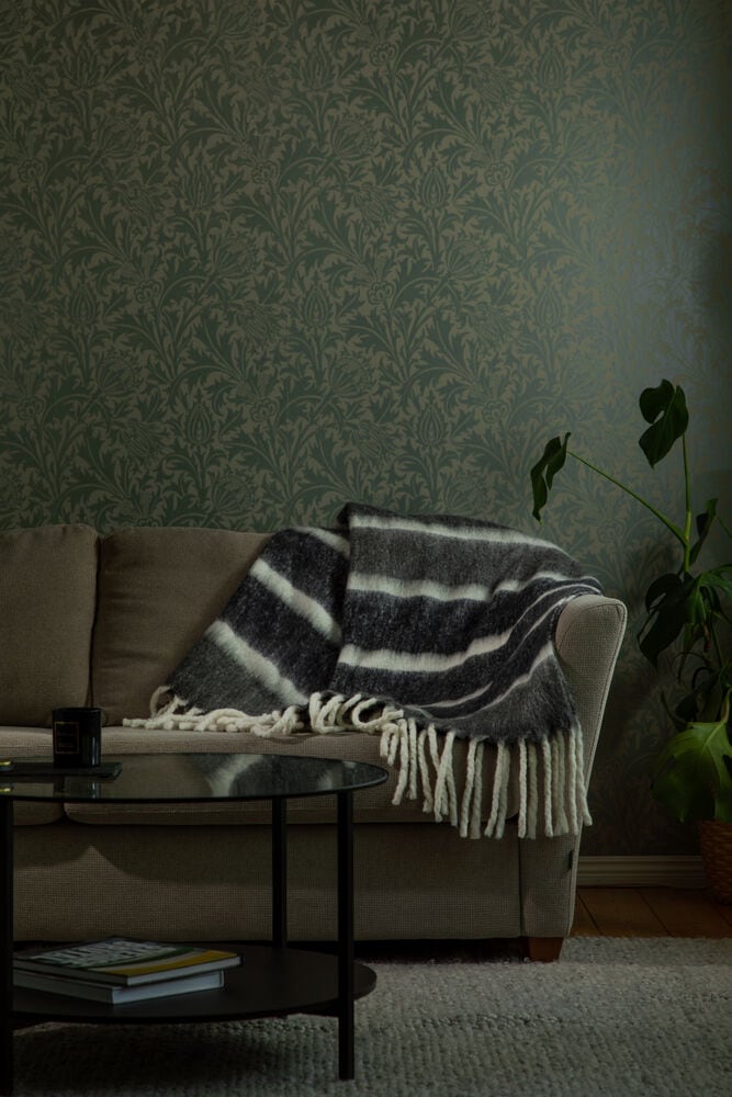 Rand Pläd Mörkgrå 130*170 Från Kosta Linnewäfveri - Bild 2