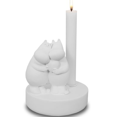Mumin Ljusstake "True love"" Höjd 15cm Vit Polystone