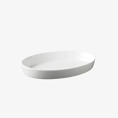 Aroma Ovalt fat/Ugnsform Porslin 30 cm Vit Från Aida