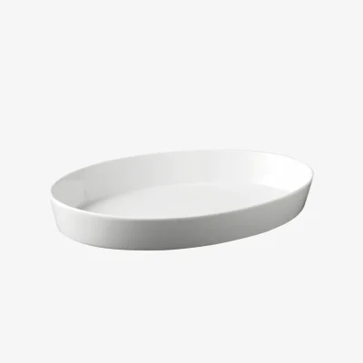 Aroma Ovalt fat/Ugnsform Porslin 36 cm Vit Från Aida
