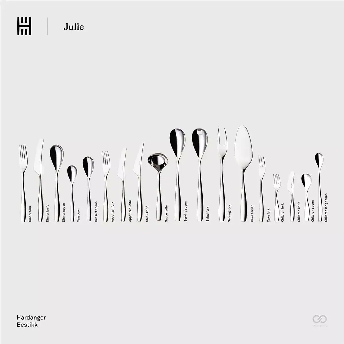 Julie Dessertset 7 delar Från Hardanger Bestikk - Bild 2