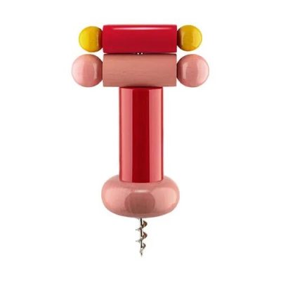 Twergi Korkskruv Röd/Gul/Rosa Höjd 18cm Från Alessi Design Ettore Sottsass